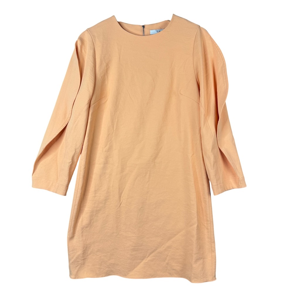 Tibi Peach Sculpted Sleeve Shift Dress S120CD1386 Size 2